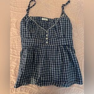 PacSun Blue Checkered Sleeveless Top